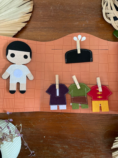 Malaysian Costume Finger Puppets