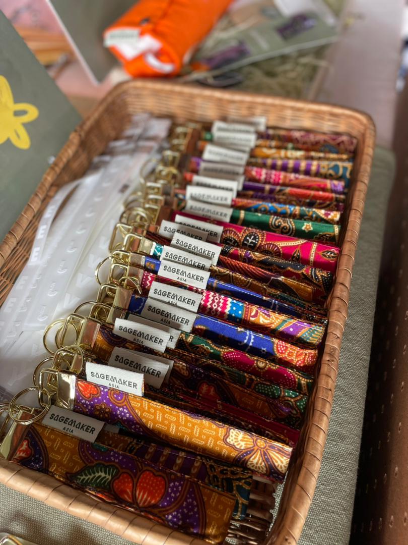 Batik Key Wristlet with Charm